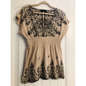 BCBGMaxAzria embroidered tunic blouse